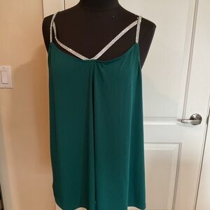torrid Emerald Green Cami with Rhinestone Double Straps